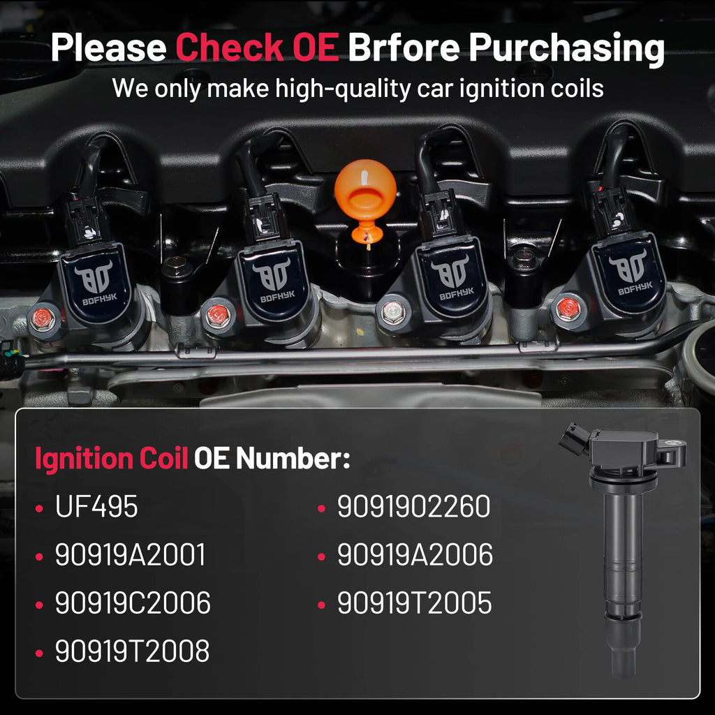 Set of 6 Ignition Coil Packs for Toyota Tacoma 4.0L V6 (2005–2015)