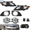Set of 2 Fog Lights + Headlights Assembly for Toyota Camry SE (2010–2011)