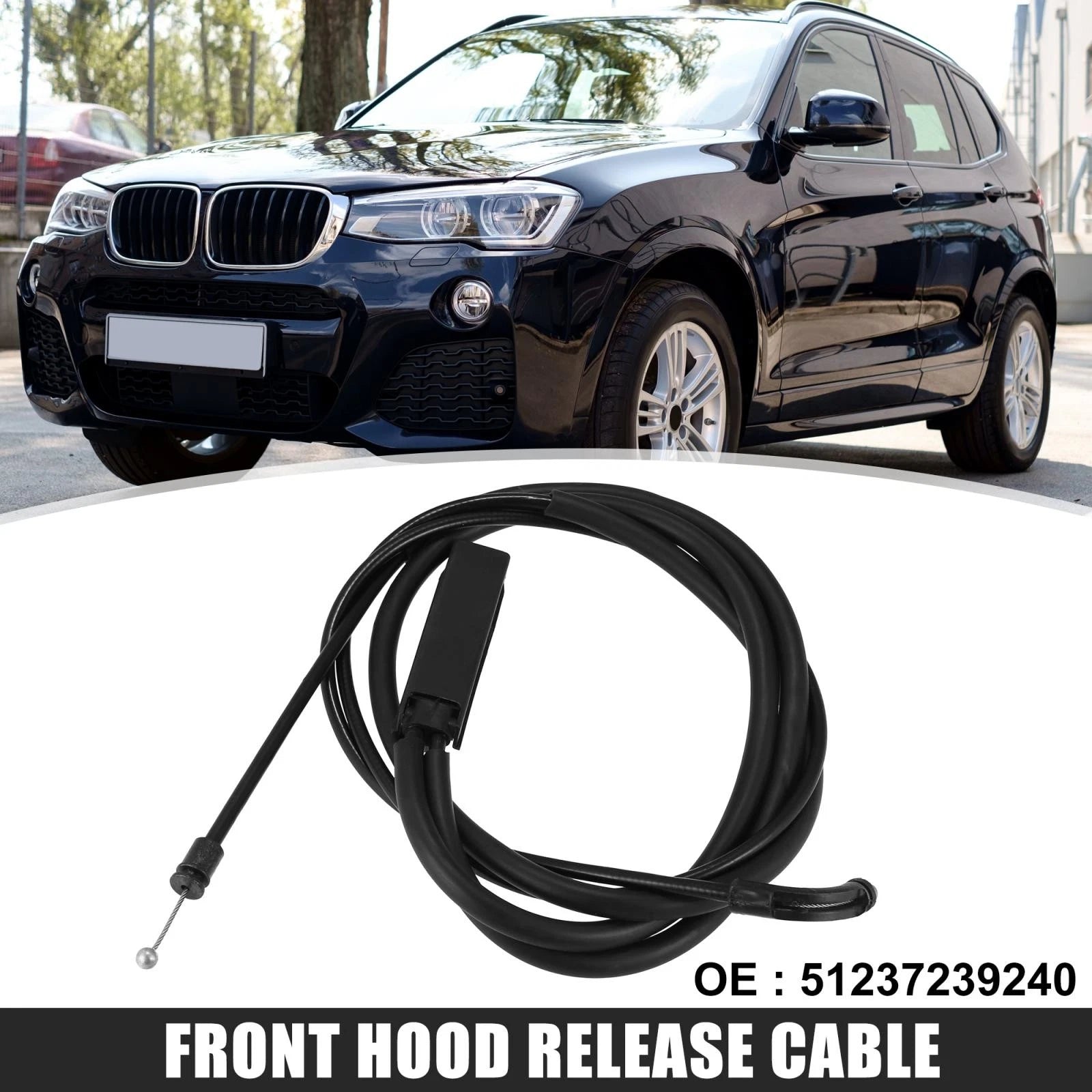 Hood Release Cable for BMW 320i 335i (2006–2013) 51237239240 51237396161