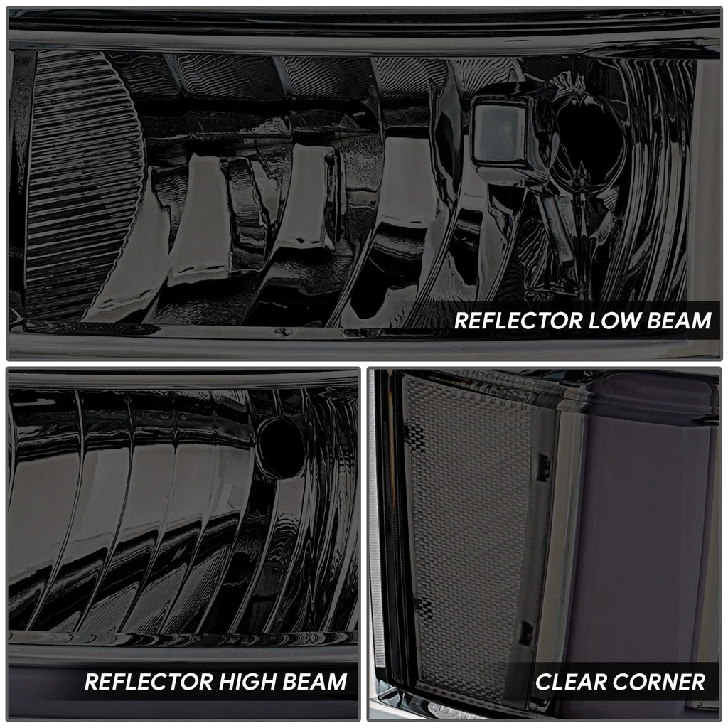 Smoked/Clear U-LED DRL Sequential Headlights for Chevrolet Silverado 1500 (2014–2015)