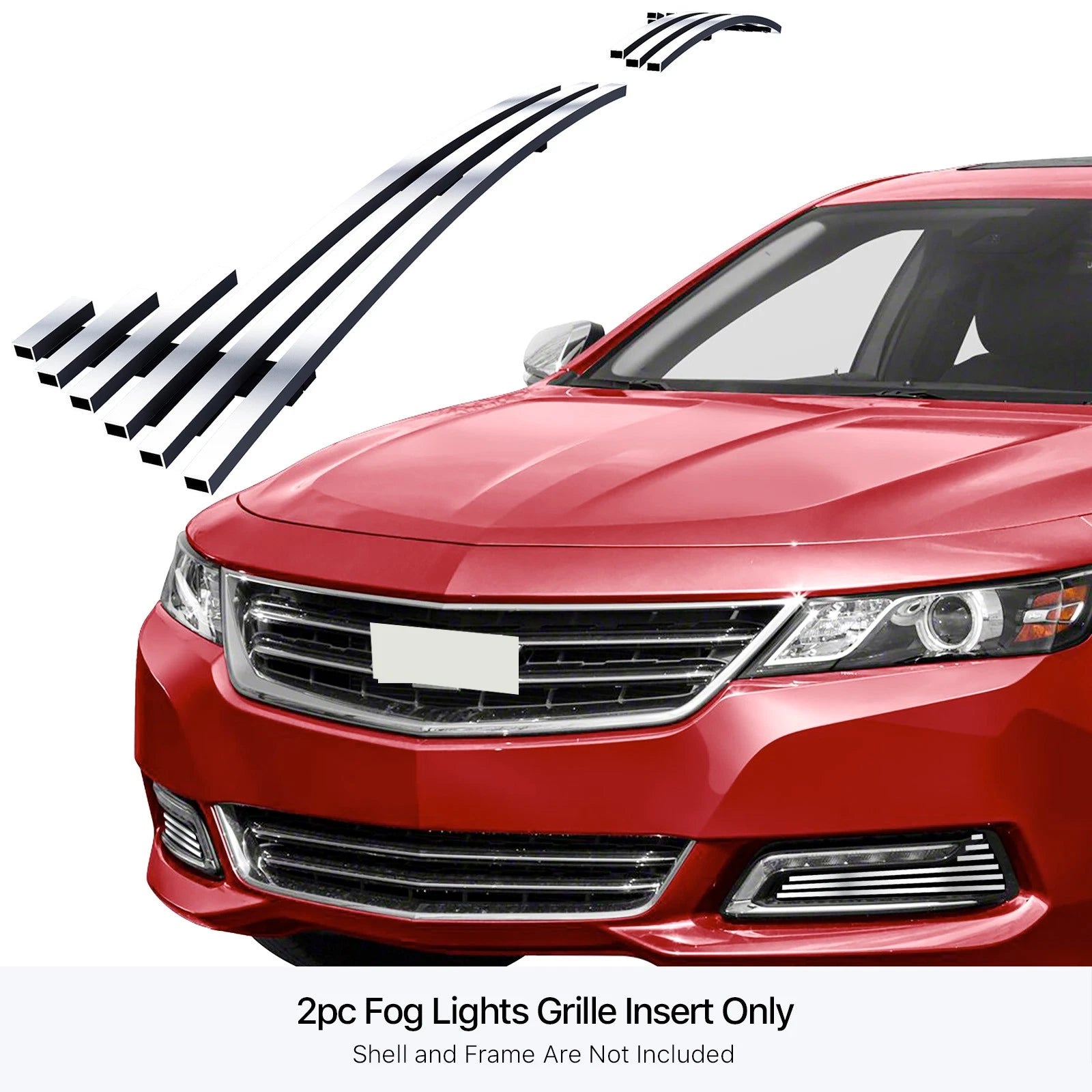 Fog Light Cover for Chevy Impala LTZ (2014-2016) Stainless Billet Grille Insert