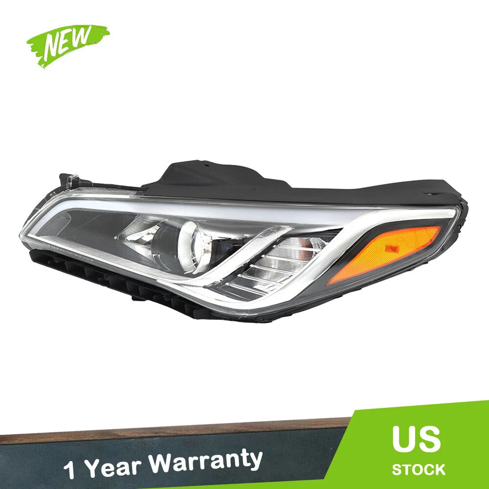 Front Headlight Assembly for Hyundai Sonata (2015–2017) Clear Lens