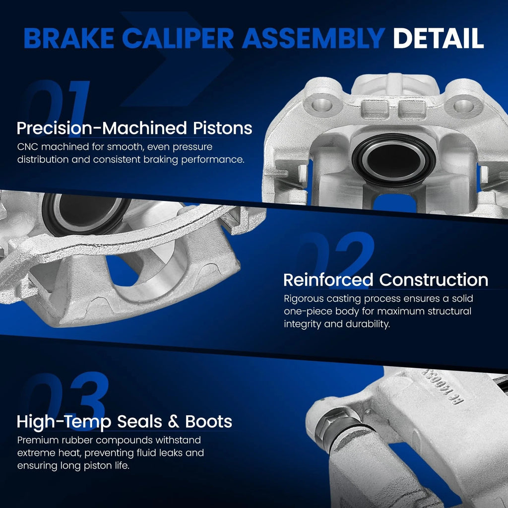 Set of 2 Rear Brake Calipers w/ Bracket for Chevy Trailblazer GMC Envoy (2002–2009)