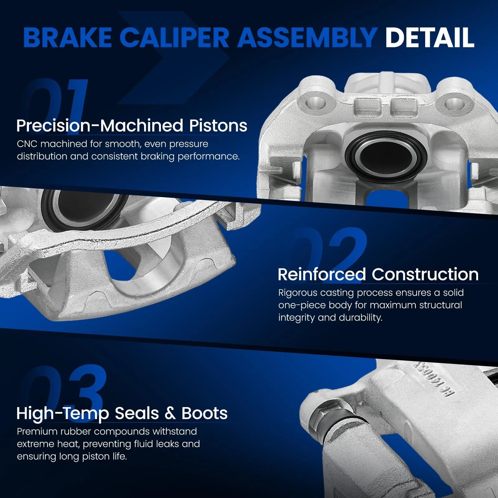 Set of 2 Rear Brake Calipers w/ Bracket for Chevy Trailblazer GMC Envoy (2002–2009)