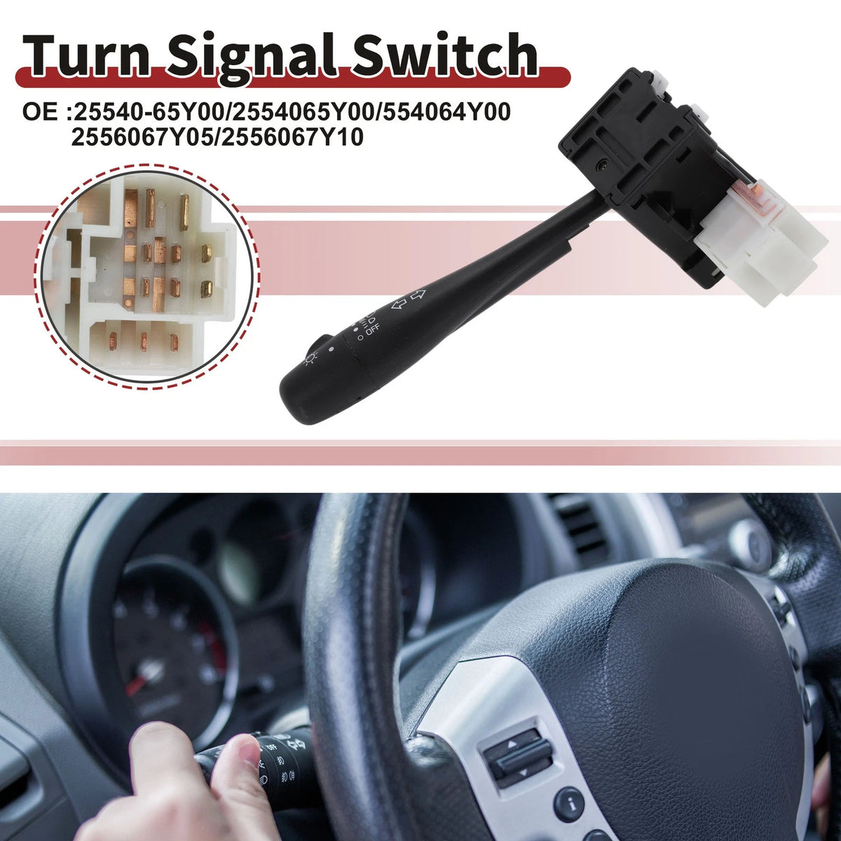 Turn Signal Switch for Nissan Sentra (1990–1994) 25540-65Y00, 2554065Y00