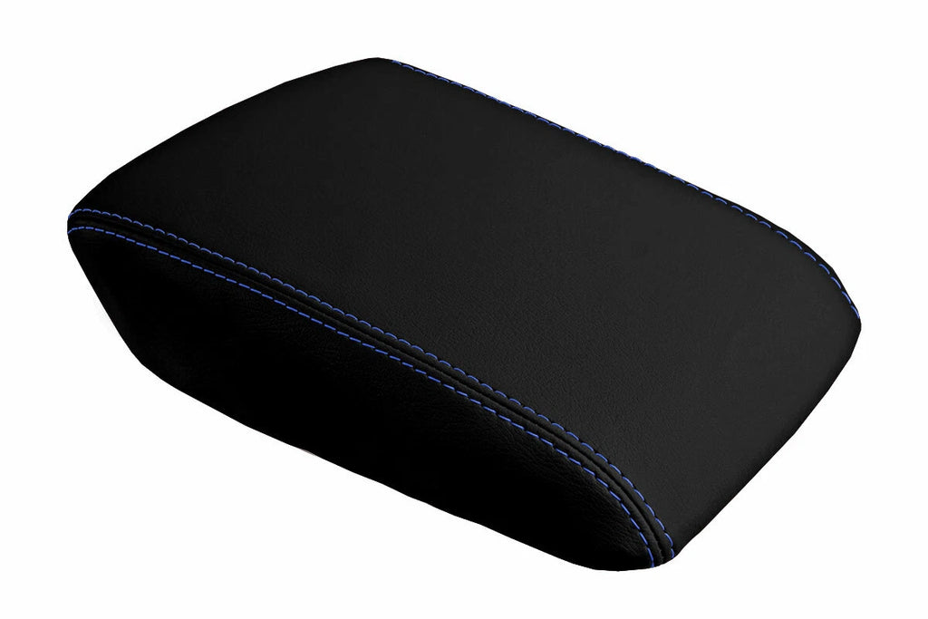 Leather Console Lid Armrest Cover for Acura TL (2004–2008) Blue Stitch