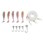 Set of 5 Soft Silicone Fishing Lures with Swivel Hook (55CM, 7CM)
