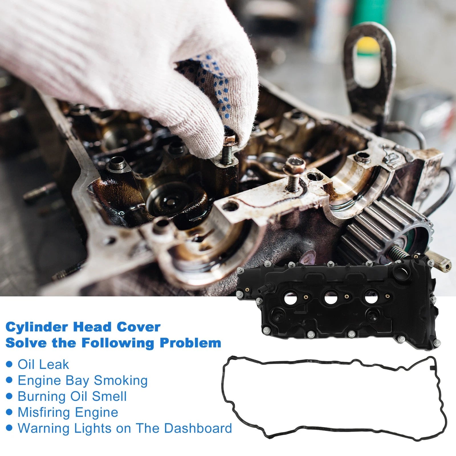 Left Engine Valve Cover w/ Gasket No. 12647772 for Chevrolet Camaro (2010–2012)