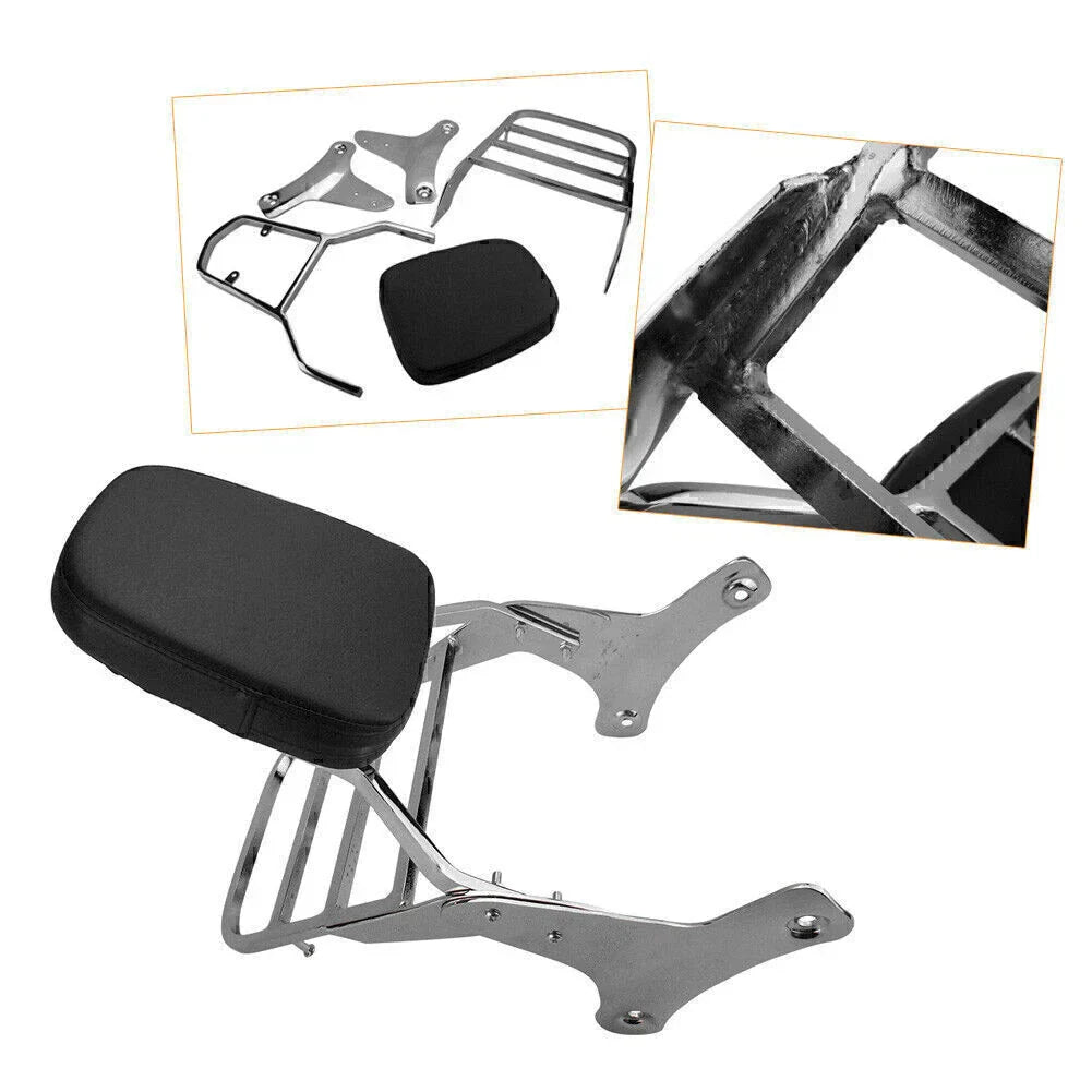 Sissy Bar Backrest for Honda Shadow VT750 C2 VT400 1997-2003 Black & Silver