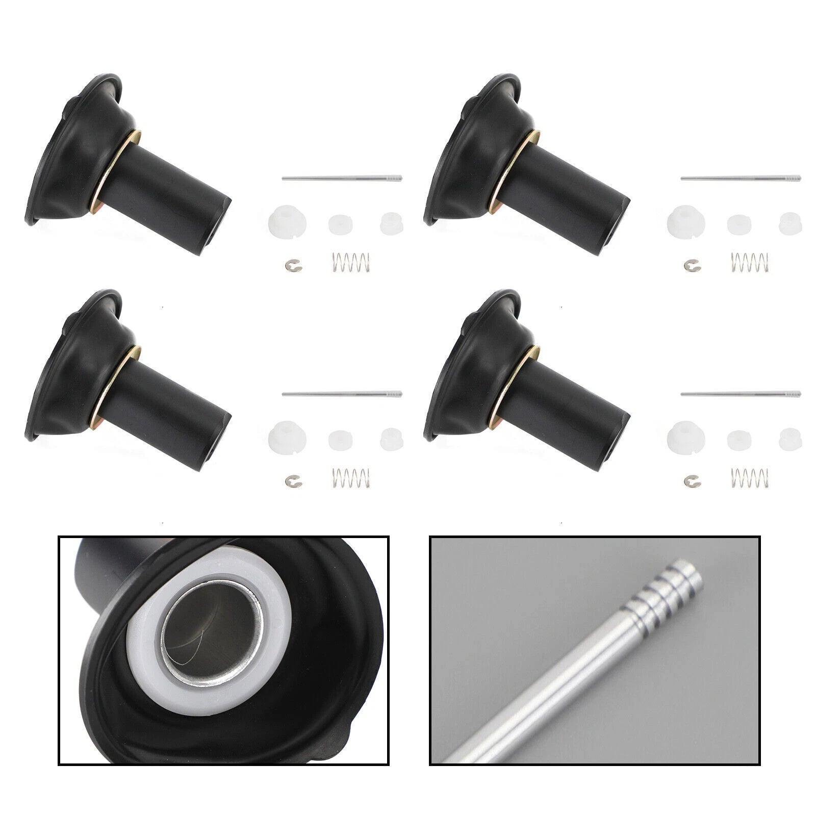 4X Carburetor Plunger Diaphragm Repair Kit for Yamaha XJR400 (1993–2000) T9