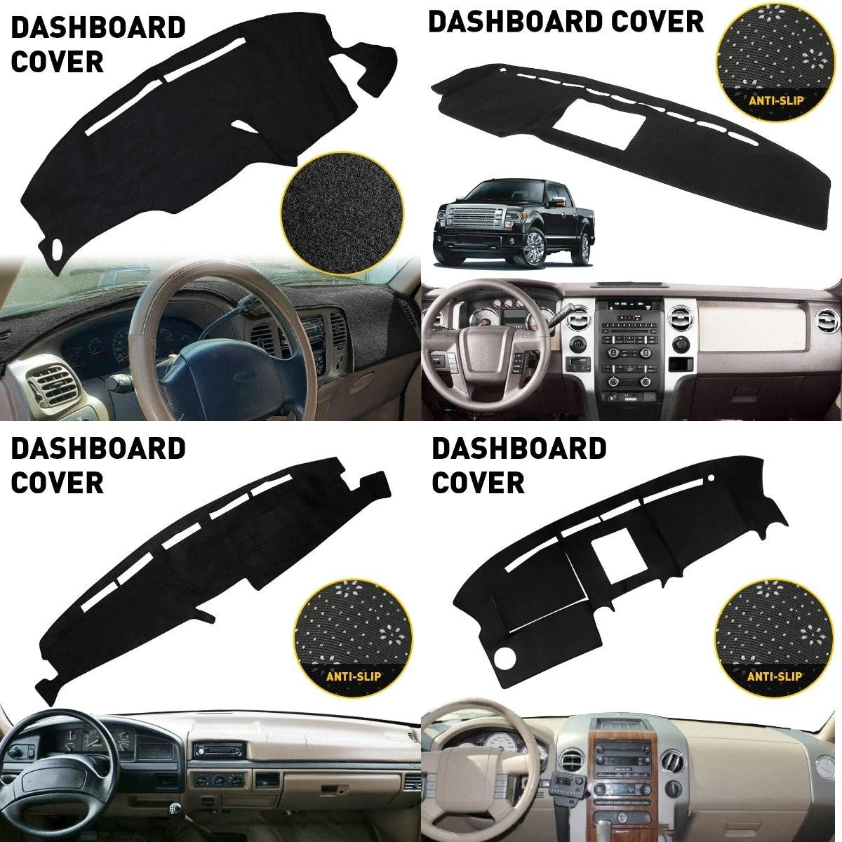 Dashmat Cover for Ford F150 F250 F350 (1992–1996) Black