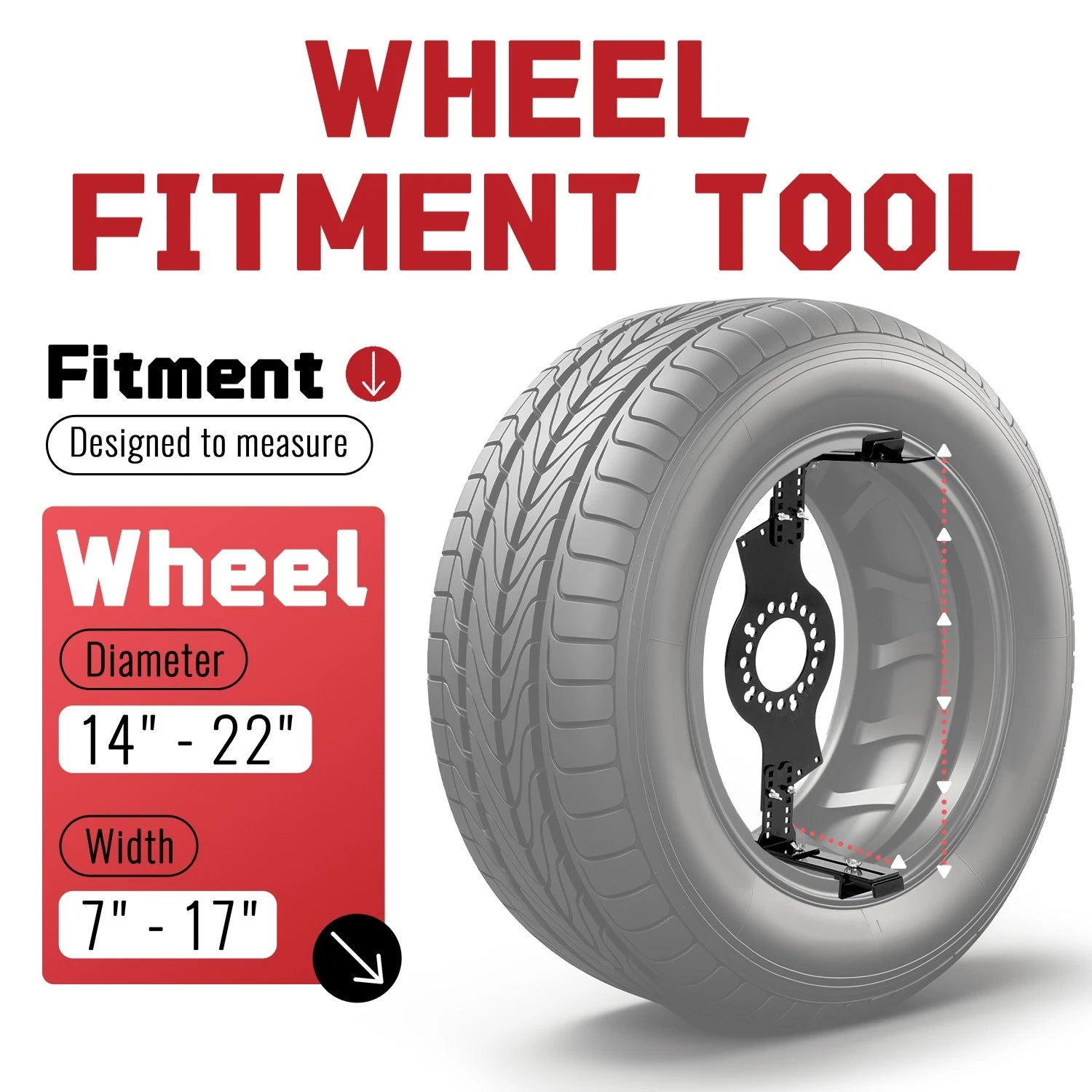 5-Lug Pattern Wheel Fitment Simulator Tool for Tire Size Measurement