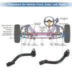 2pcs Front Outer Tie Rod End Links for Hyundai Azera (2006–2011) No.568203K000/568203K510
