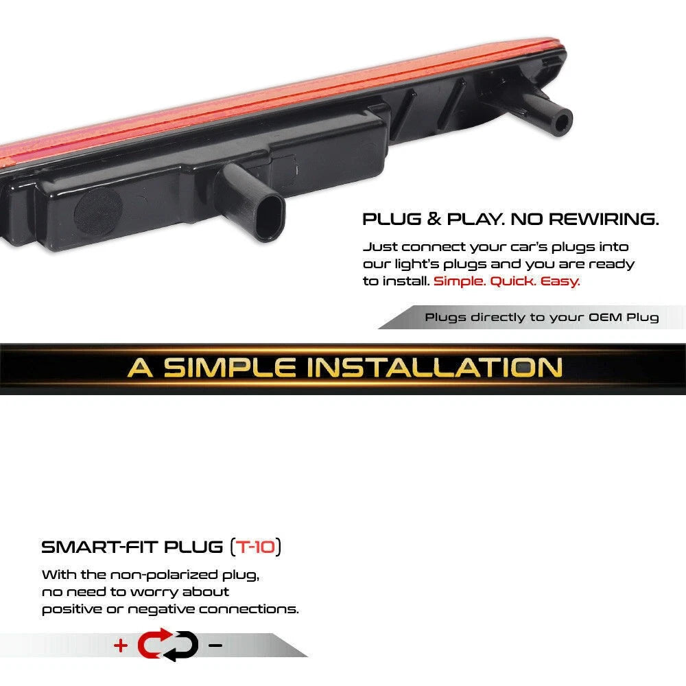 Red LED Rear Side Marker Lights for GMC Sierra 2500 3500 HD (2020–2024)