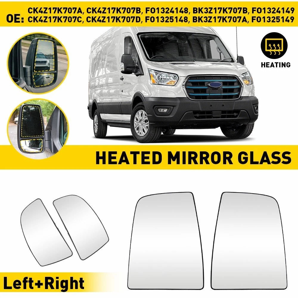 Mirror Tow Upper Glass Set for Ford Transit 150 250 350 (2015–2022)