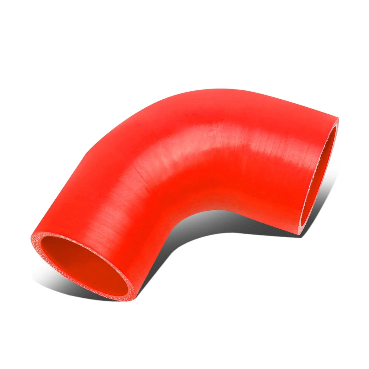 2.25"-2.5" 90-Degree Elbow Turbo Intake Piping Silicone Coupler Hose Red