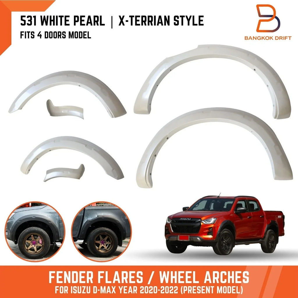 Pearl White Fender Flares for Isuzu D-Max DMAX Ute (2020-2022)