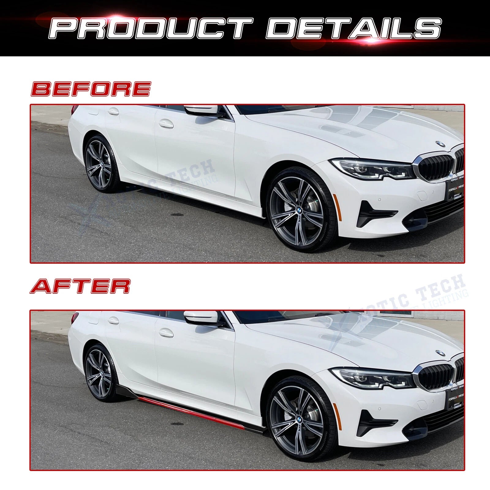 Universal Lower Side Skirt Winglets Diffusers Bottom Line Extension