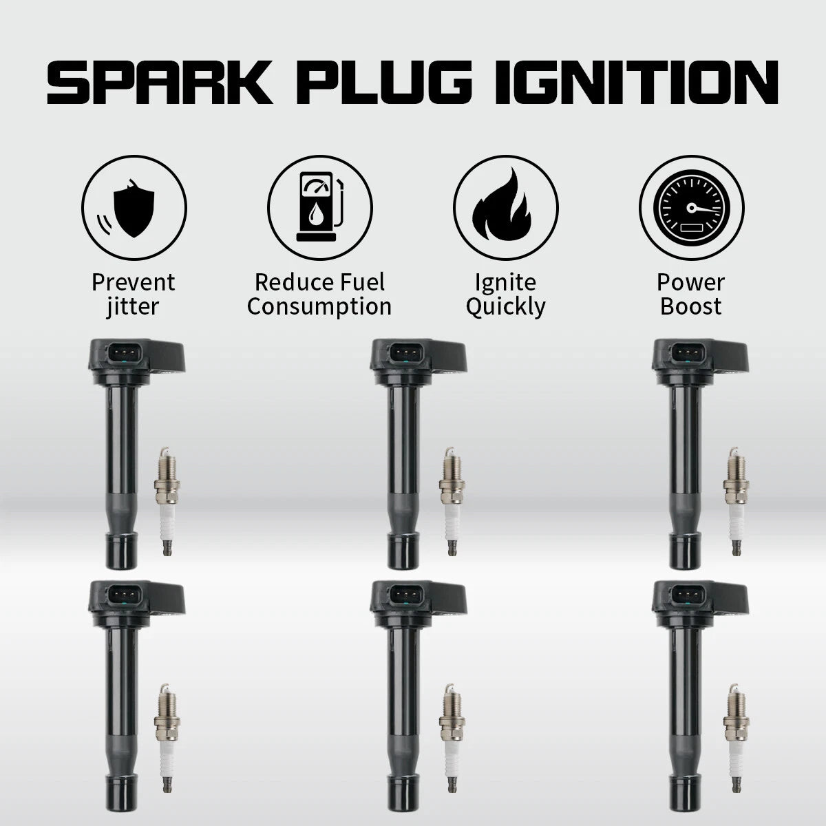 6X Ignition Coils + 6X Spark Plugs for Honda Odyssey 1999–2007 UF242