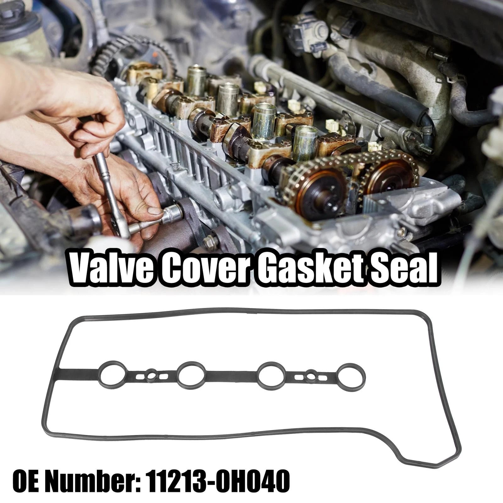 Black Valve Cover Gasket Seal 11213-0H040 for Toyota Camry Matrix (2007–2011)