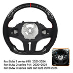 Real Carbon Fiber Heated Steering Wheel for BMW M4 M3 M2 F82 F83 G80 G29 (2014–2023)