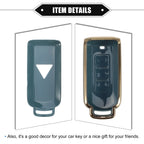 Remote Keyless Key Fob Cover Kit for Mitsubishi Outlander (2013–2021) TPU Blue