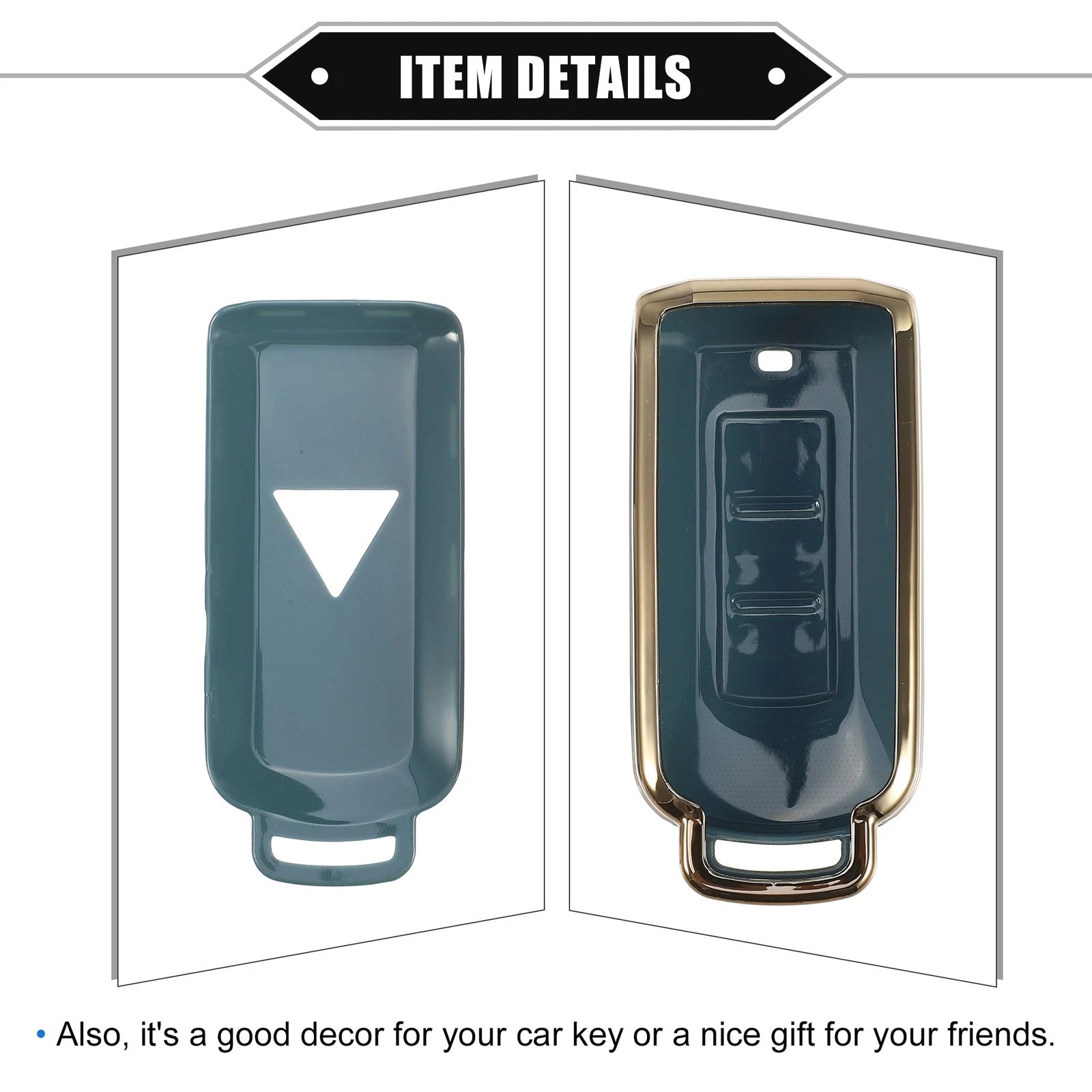 Remote Keyless Key Fob Cover Kit for Mitsubishi Outlander (2013–2021) TPU Blue