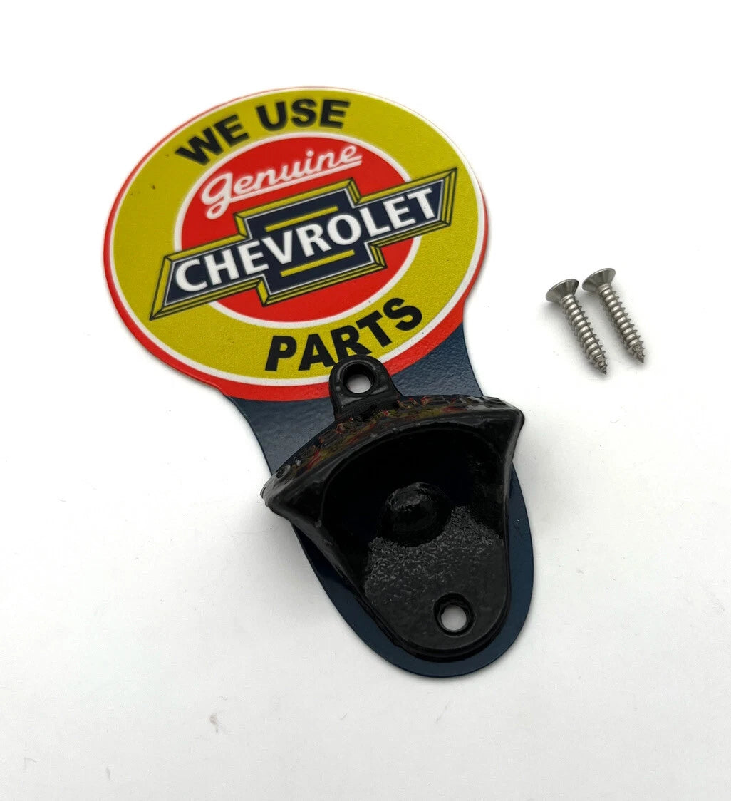 Genuine Parts Sign Bottle Opener Metal Wall Mount for Chevrolet (2014–2025)