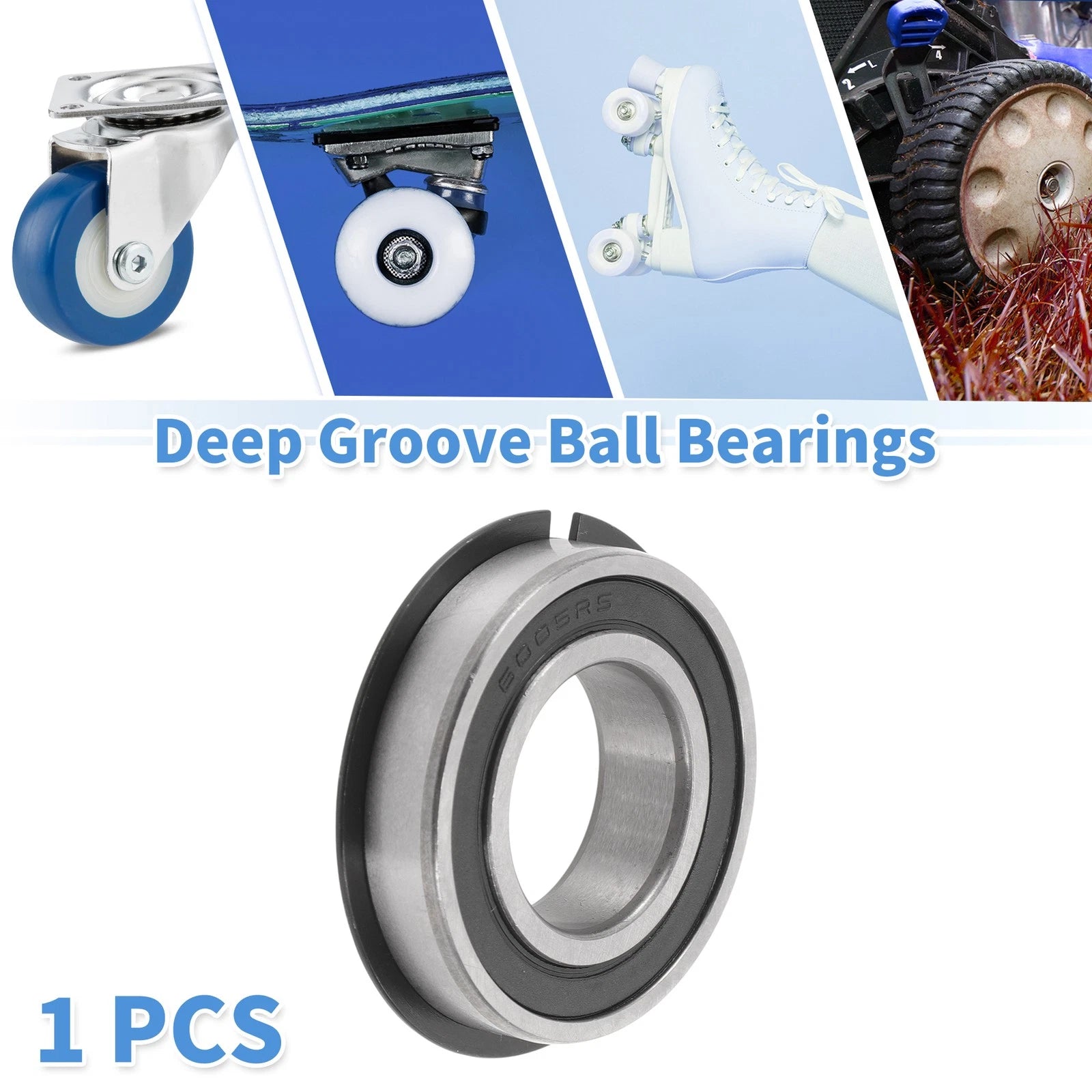 Deep Groove Ball Bearing 25x47x12mm for Scooter Skateboard (6005NR2RS)