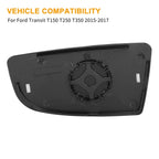 Right Side Mirror Glass with Backing for Ford Transit T150 T250 T350 (2015–2020)