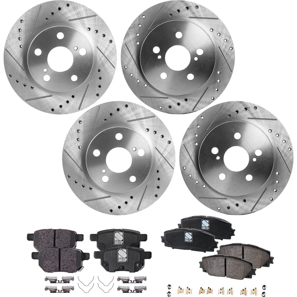 Brake Disc Rotors and Pads Kit for Lexus CT200h Prius Plug-In (2012–2015)