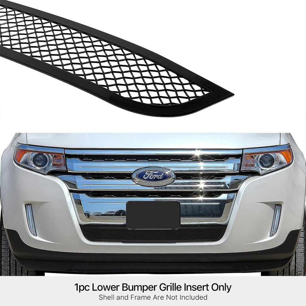 Lower Bumper Grille Insert for Ford Edge (2011-2014) - Stainless Steel Black Mesh