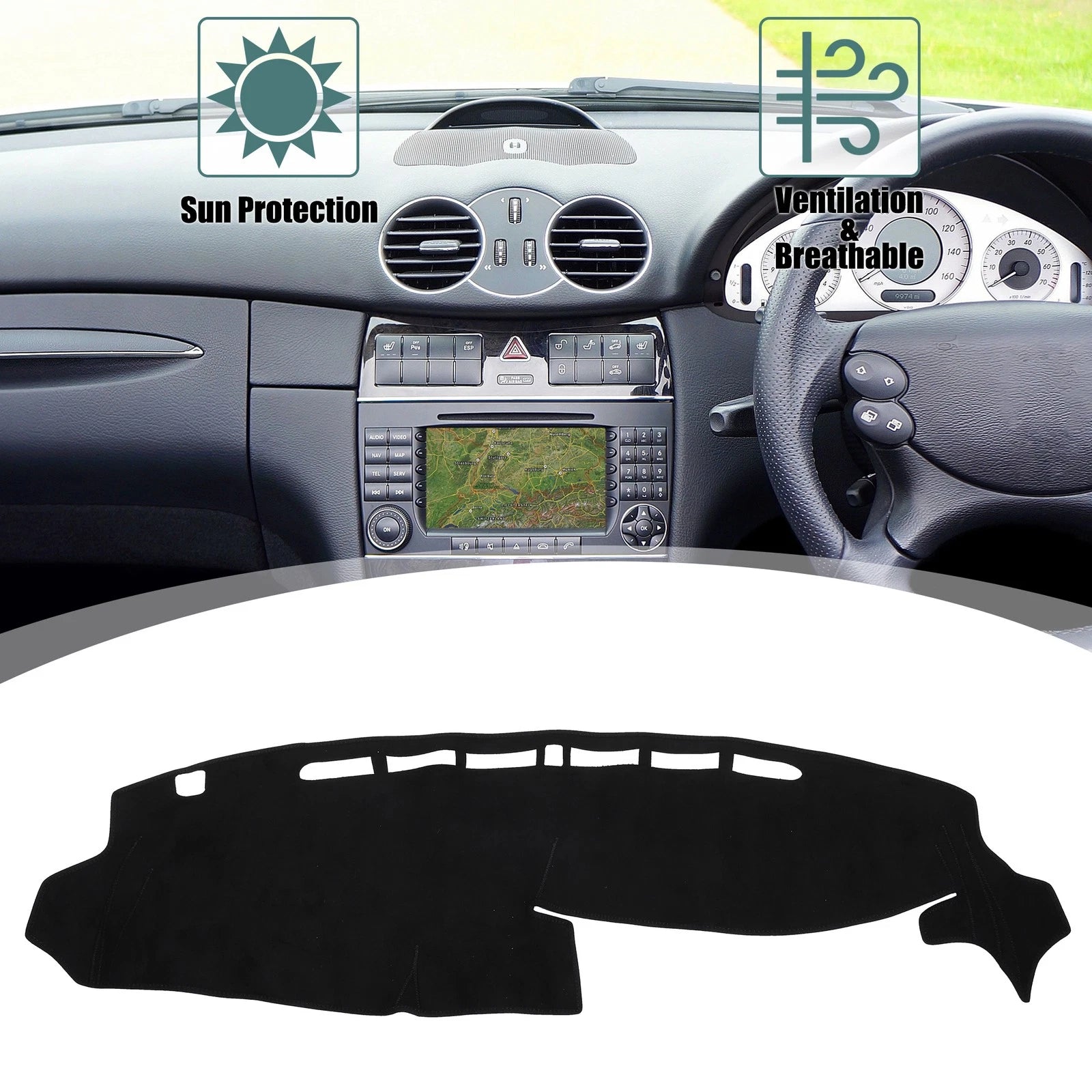 Dashboard Cover Mat for Honda N-BO JF3 JF4 (2018–2023) Black Non-Slip