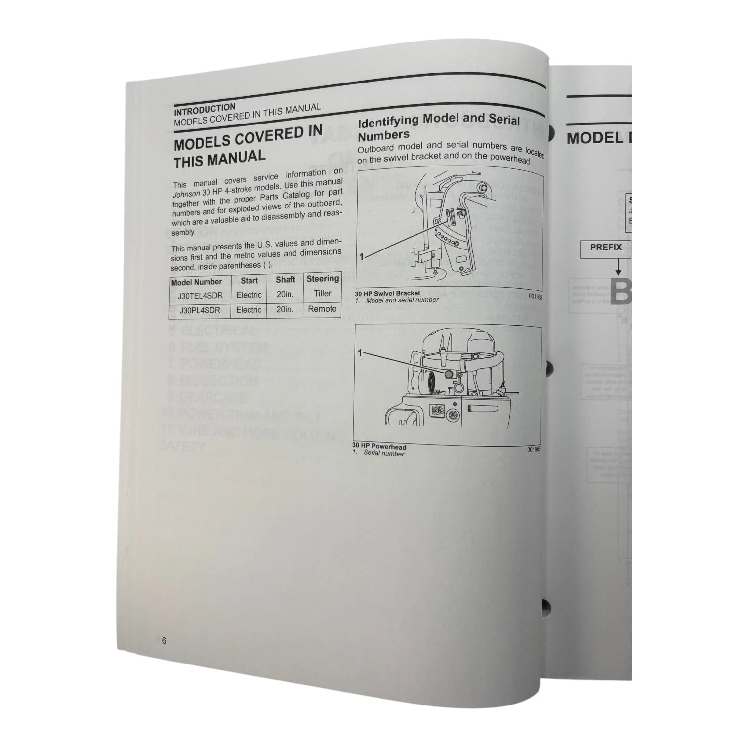 Service Manual for Johnson 30 HP 4 Stroke (2006) - Part No. 5006592