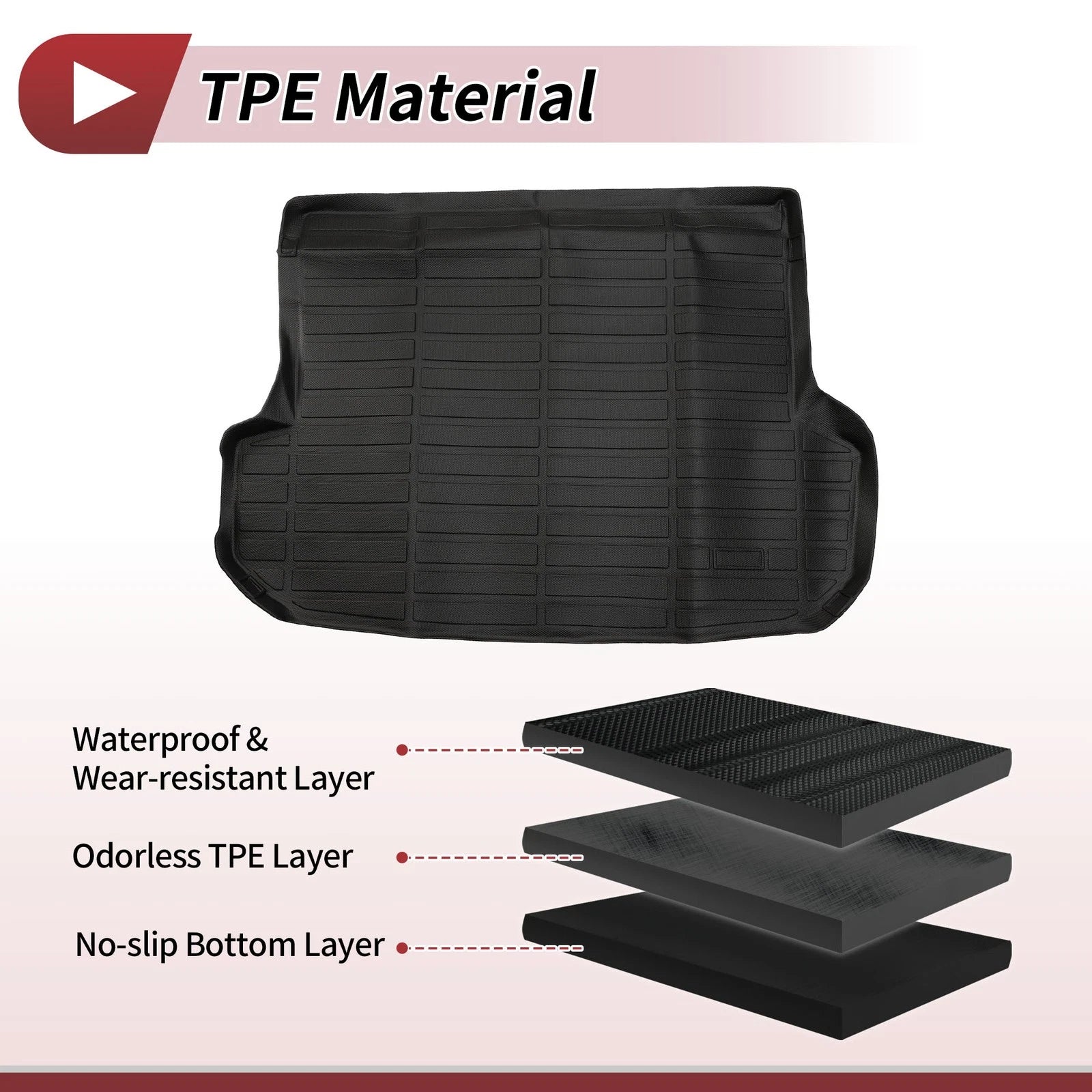 Trunk Mat for Lexus RX350 RX450h (2016–2022) TPE Cargo Liner Black