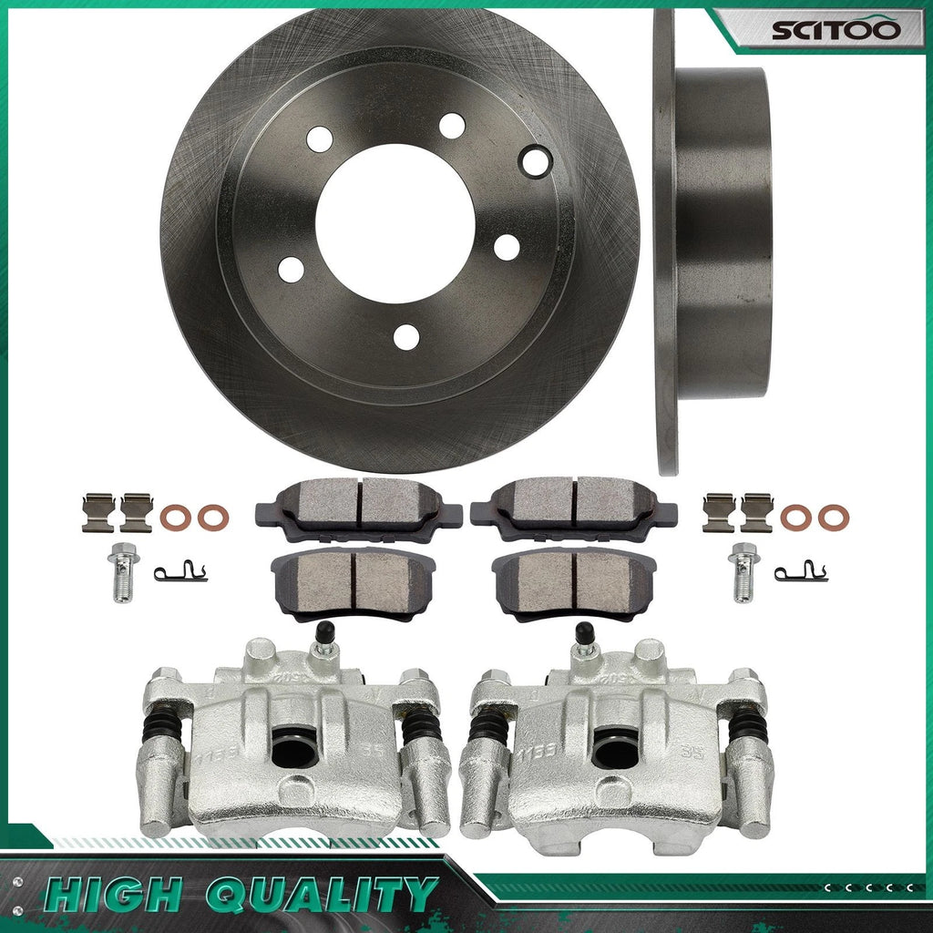 Rear Brake Calipers Rotors Ceramic Pads for Dodge Caliber (2007–2012)