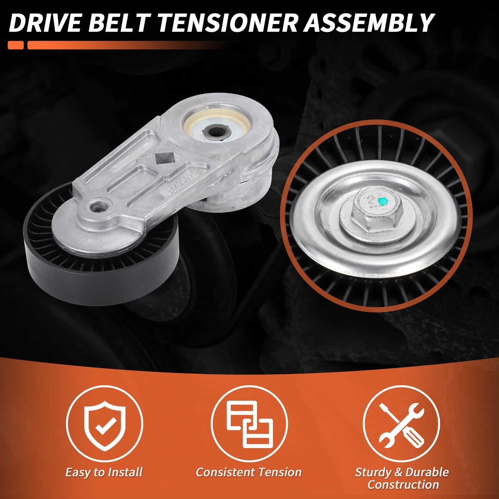 Set of 2 Drive Belt Tensioner Kits for Chevrolet Cobalt (2005–2010) 4 Cyl 2.0L