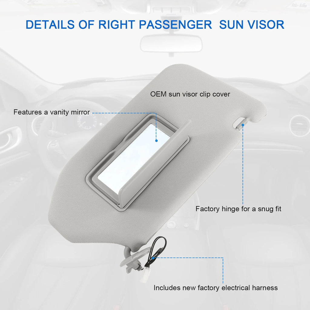 Sun Visor with Mirror for Nissan Pathfinder (2013-2016)