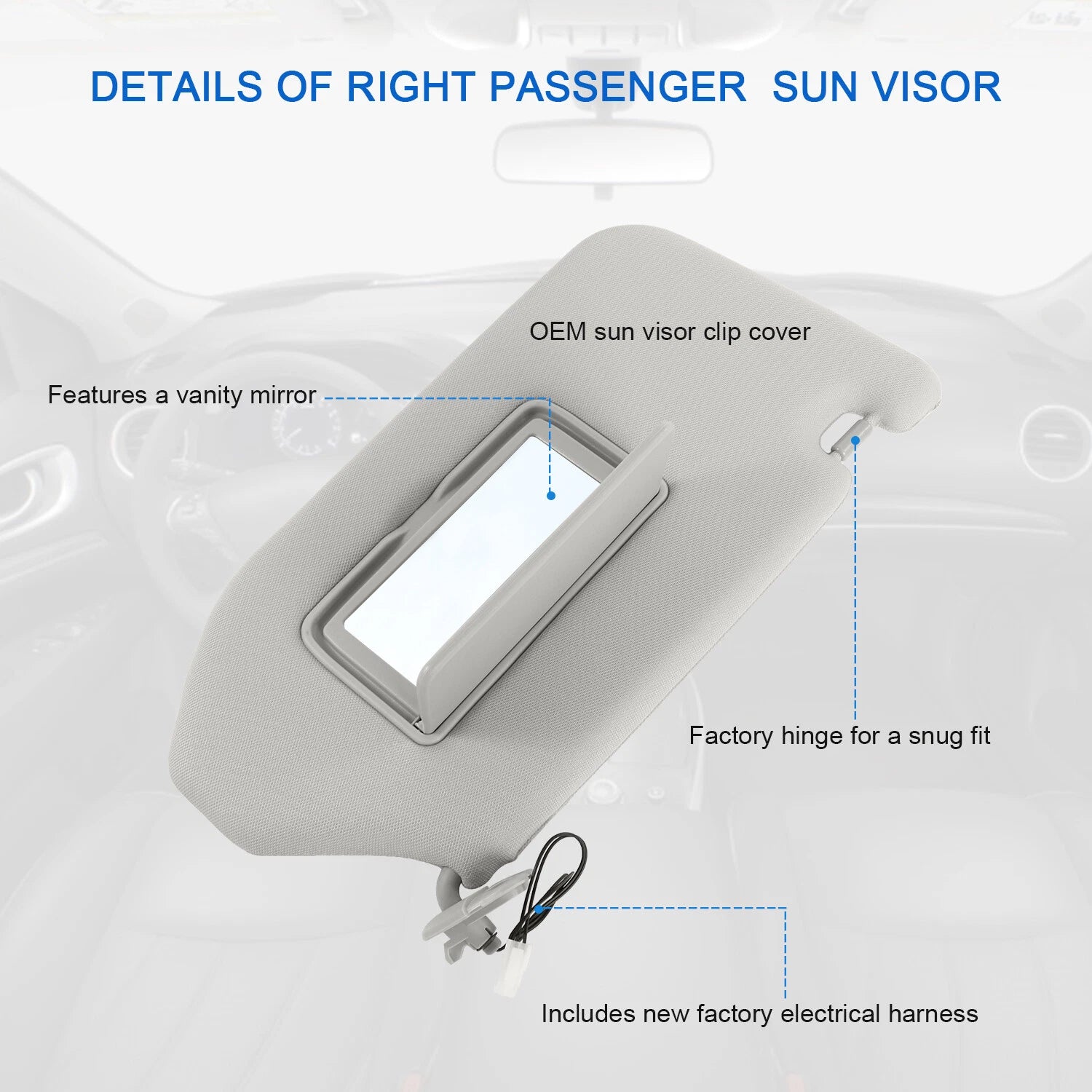 Sun Visor with Mirror for Nissan Pathfinder (2013-2016)
