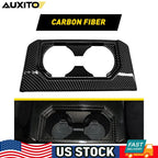 Carbon Fiber Armrest Box Rear Cup Holder Trim for Ford F150 (2016–2018)