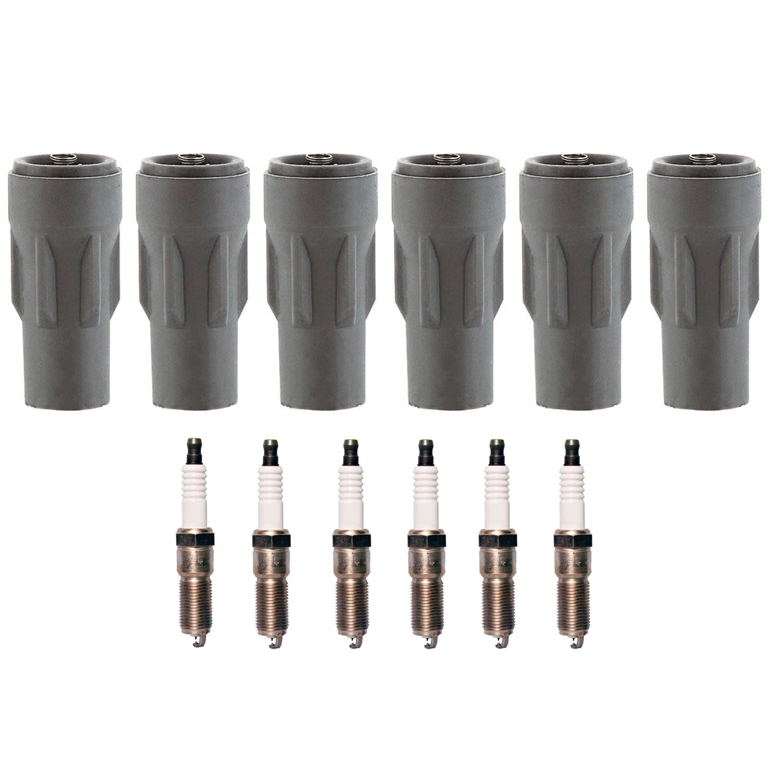 Set of 6 Denso Iridium TT Spark Plugs & Coil Boots for Dodge Avenger Charger Magnum (2008–2014)