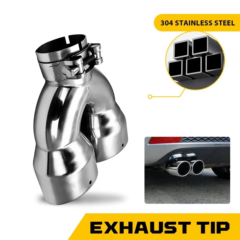 2.5" In 7" Out 8.5" Long Stainless Steel Muffler Exhaust Tip for Universal