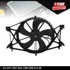 Radiator Cooling Fan with Shroud for Ram 1500 2500 (2011â2021)