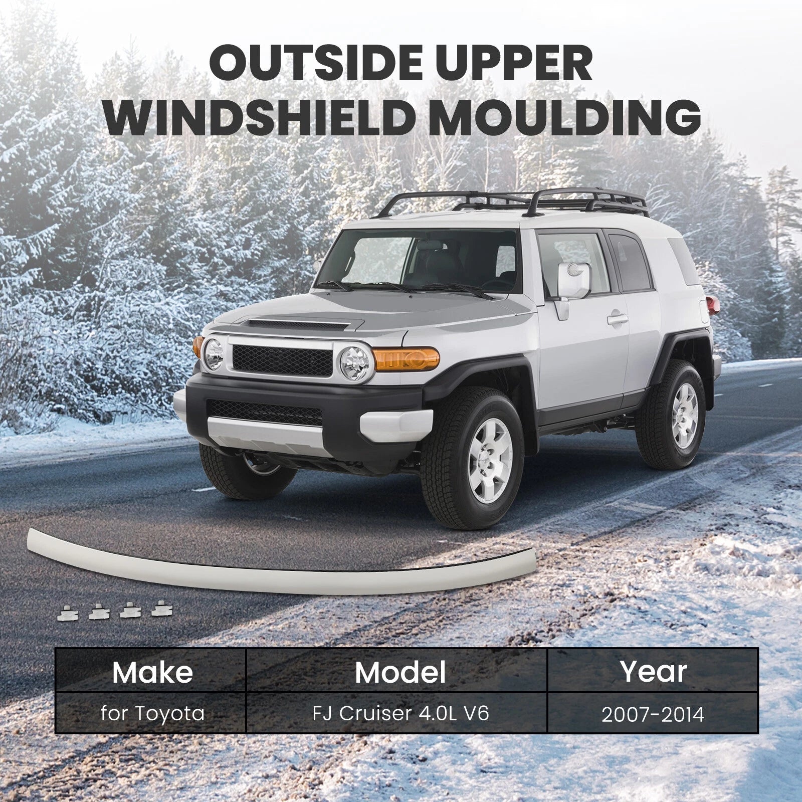 Outside Upper Windshield Moulding for Toyota FJ Cruiser (2007–2014) 7550335061A0