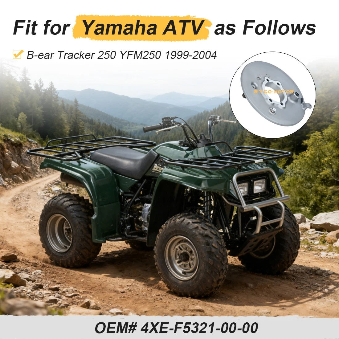 Rear Brake Drum Plate Panel for Yamaha Bear Tracker 250 (1999–2004)