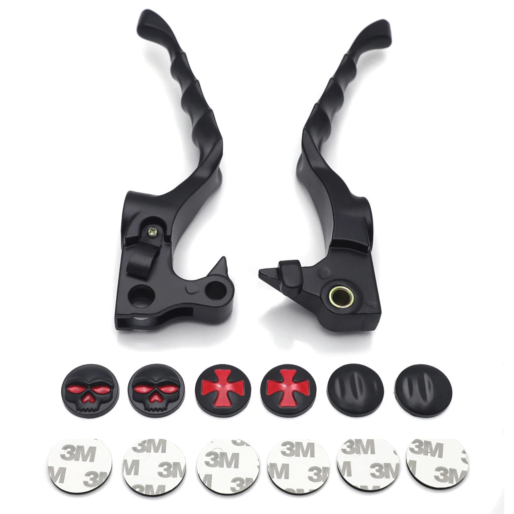 Black Skull Zombie Brake Levers for Harley Forty Eight XL1200X Iron 883 (2010–2023)