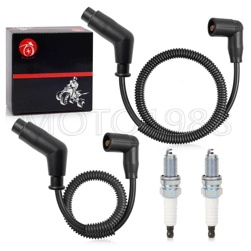 Spark Plug & Wire Cap Kit 15in/24.4in for Bombardier TRAXTER (2003–2016)