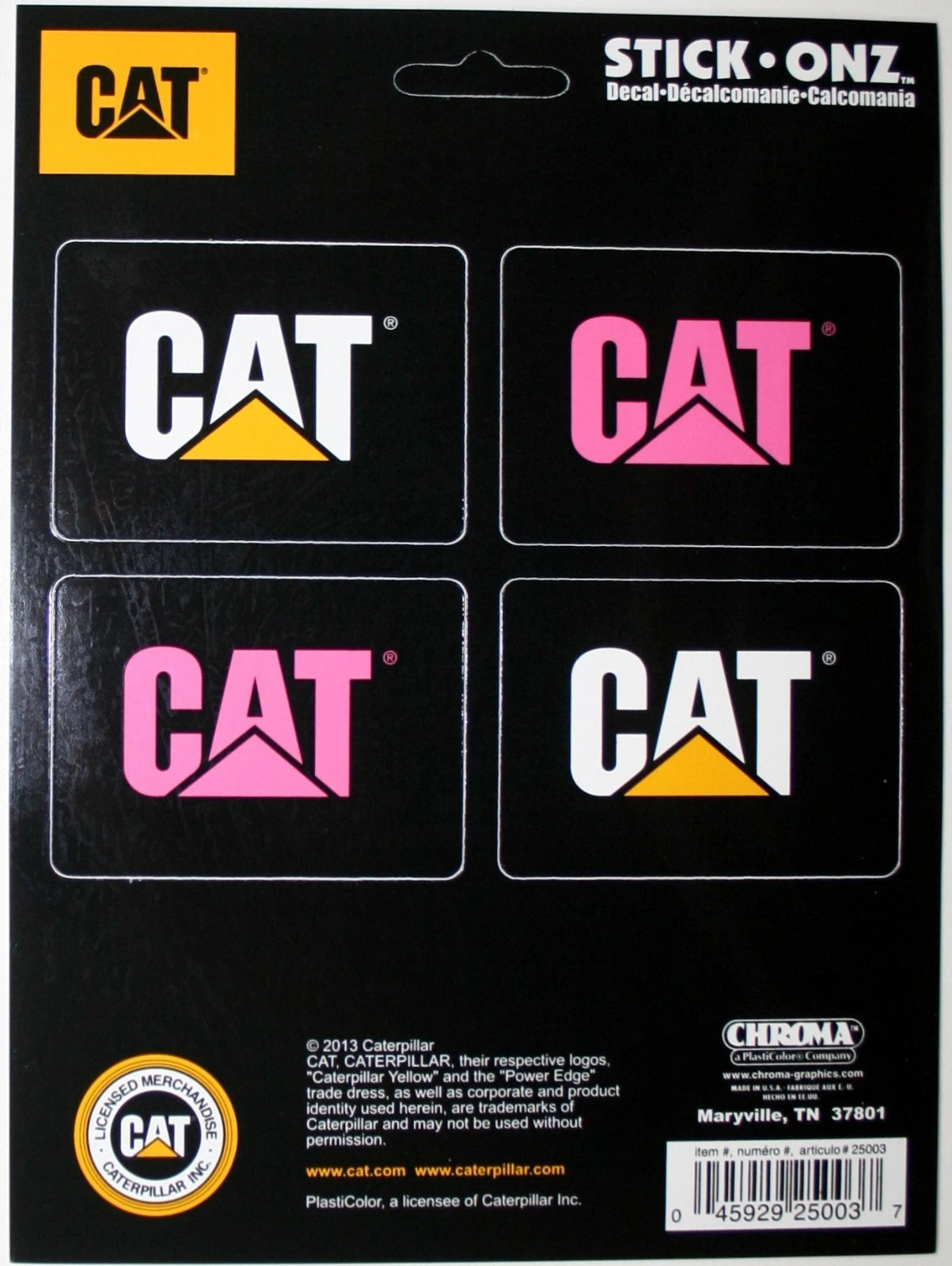 Set of 4 CAT Logo Decals for Peterbilt KW Truck Tractor