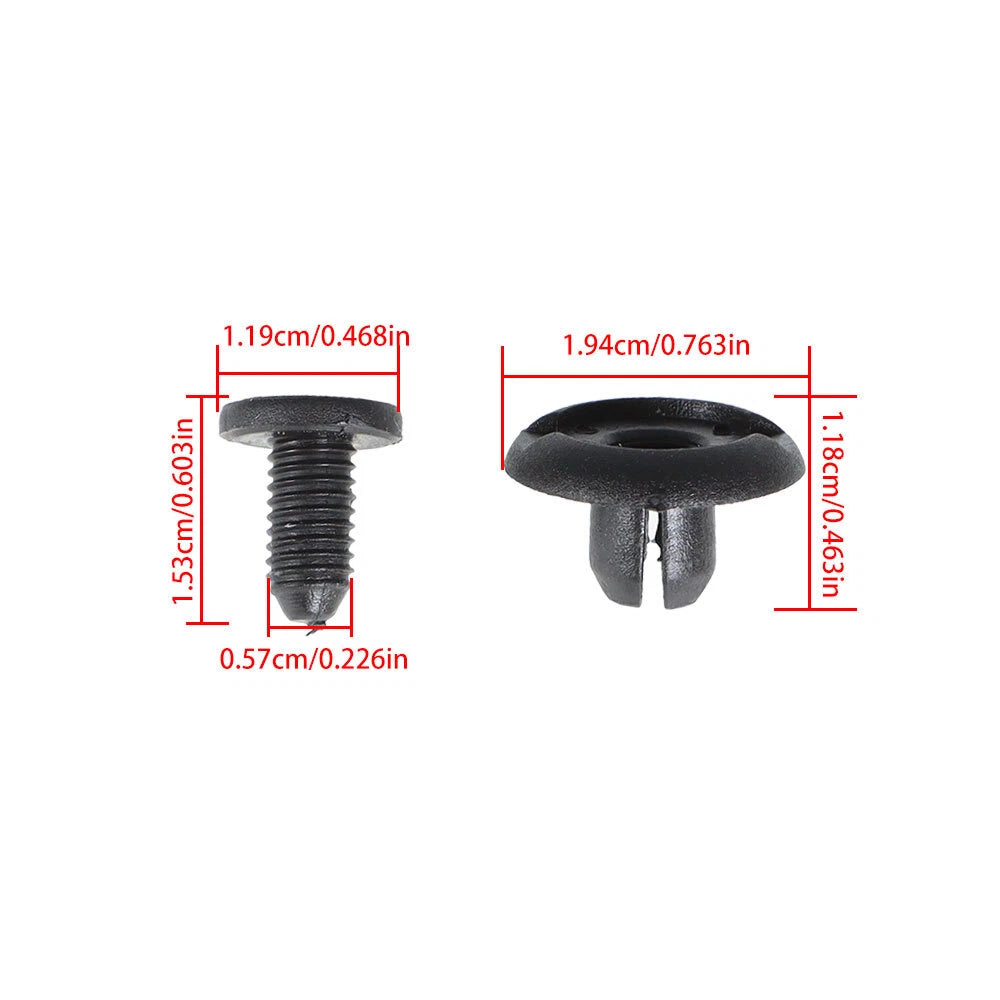 Set of 100 Nylon Rivets for Honda Acura