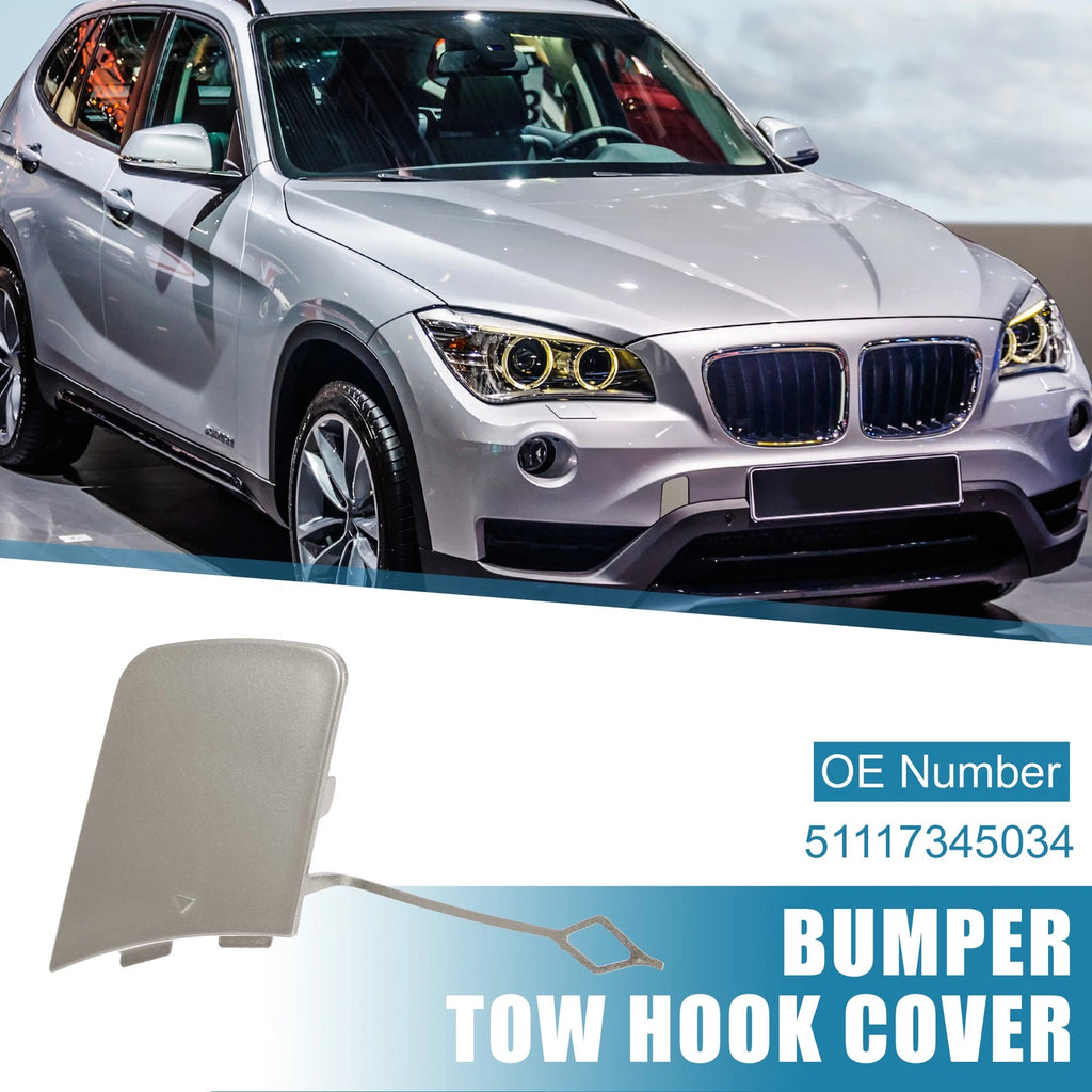 Front Bumper Tow Hook Cover for BMW X1 E84 (2012–2015) 51117345034 Silver Gray